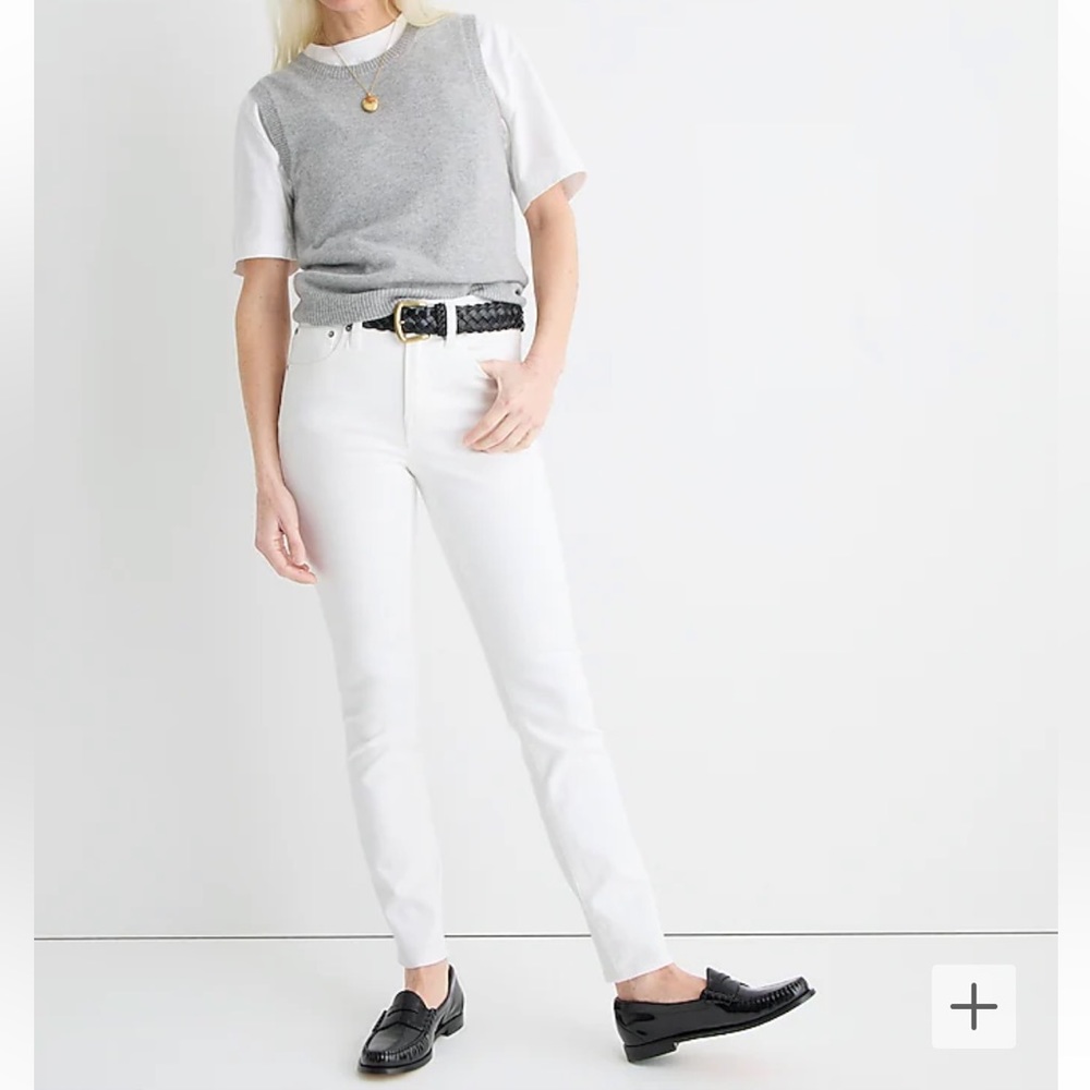 J. Crew  White Toothpick Jeans Mid Rise Size 27